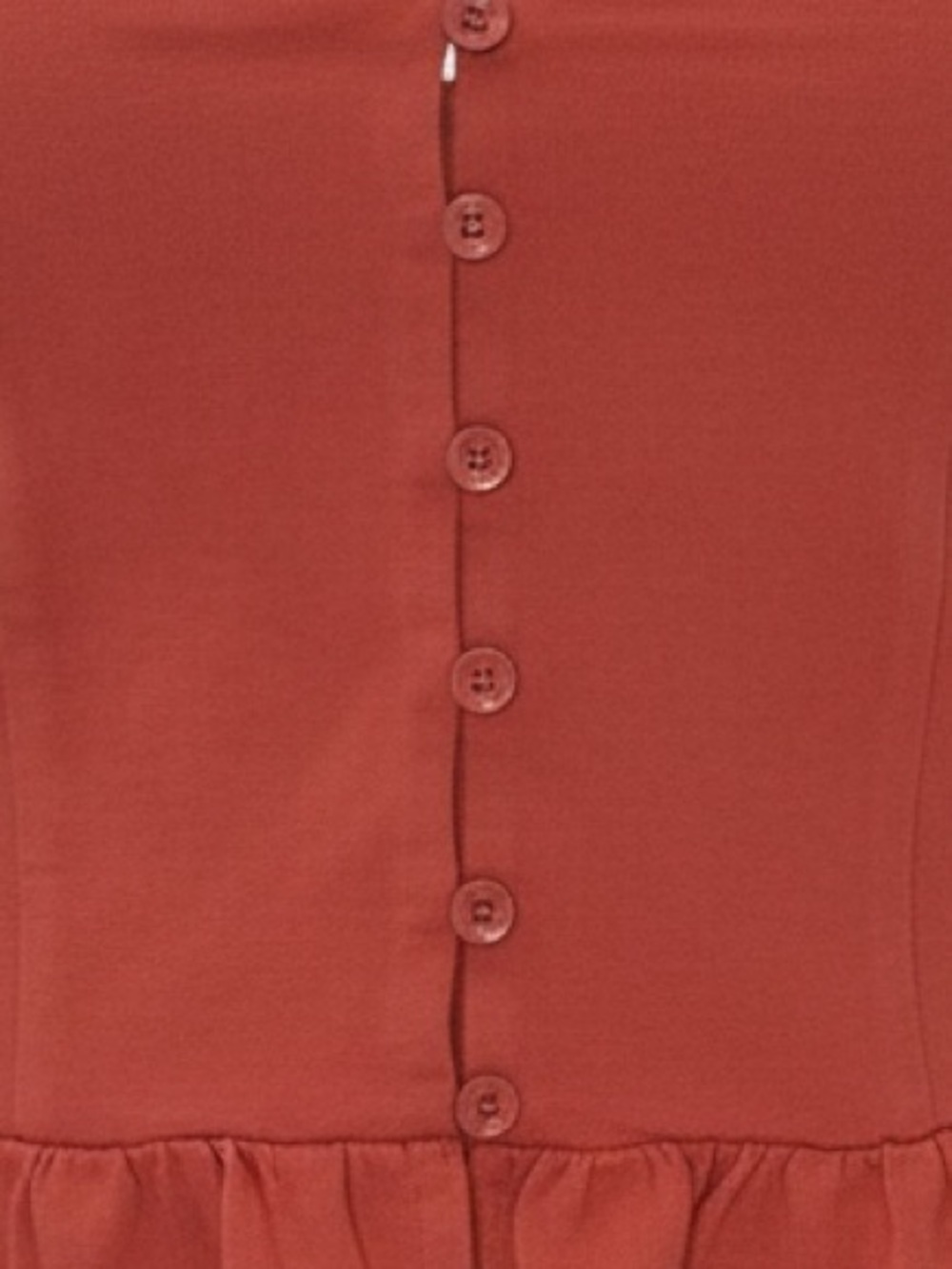 Orange Rust Ruffle Hem Button-Front Cami Top - Picture 4 of 4